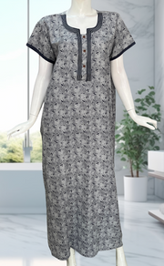 Navy Blue Garden Spun Nighty. Flowy Spun Fabric | Laces and Frills