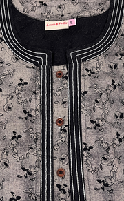 Black Garden Spun Nighty. Flowy Spun Fabric | Laces and Frills