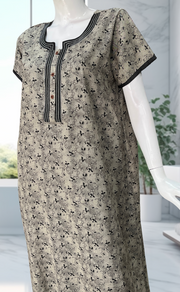 Black Garden Spun Nighty. Flowy Spun Fabric | Laces and Frills