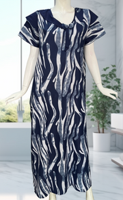 Blue Stripes Spun Nighty. Flowy Spun Fabric | Laces and Frills