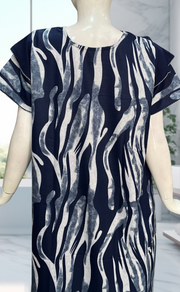 Blue Stripes Spun Nighty. Flowy Spun Fabric | Laces and Frills