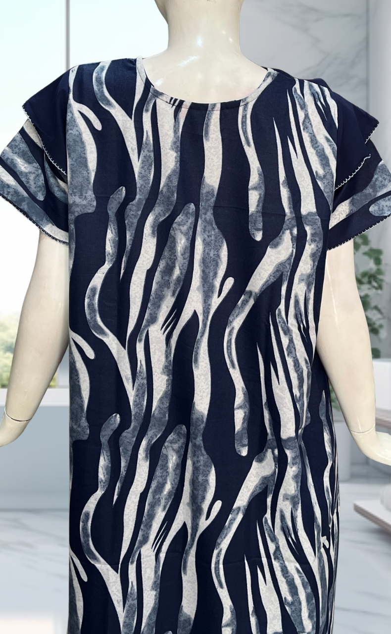 Blue Stripes Spun Nighty. Flowy Spun Fabric | Laces and Frills