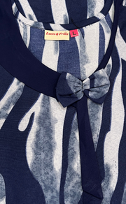 Blue Stripes Spun Nighty. Flowy Spun Fabric | Laces and Frills