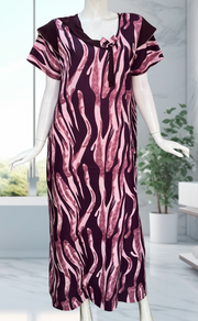 Purple Stripes Spun Nighty. Flowy Spun Fabric | Laces and Frills