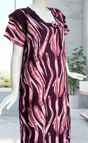 Purple Stripes Spun Nighty. Flowy Spun Fabric | Laces and Frills