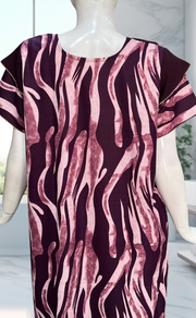 Purple Stripes Spun Nighty. Flowy Spun Fabric | Laces and Frills