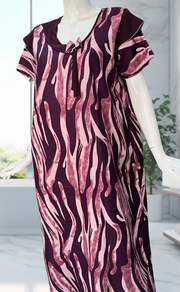 Purple Stripes Spun Nighty. Flowy Spun Fabric | Laces and Frills