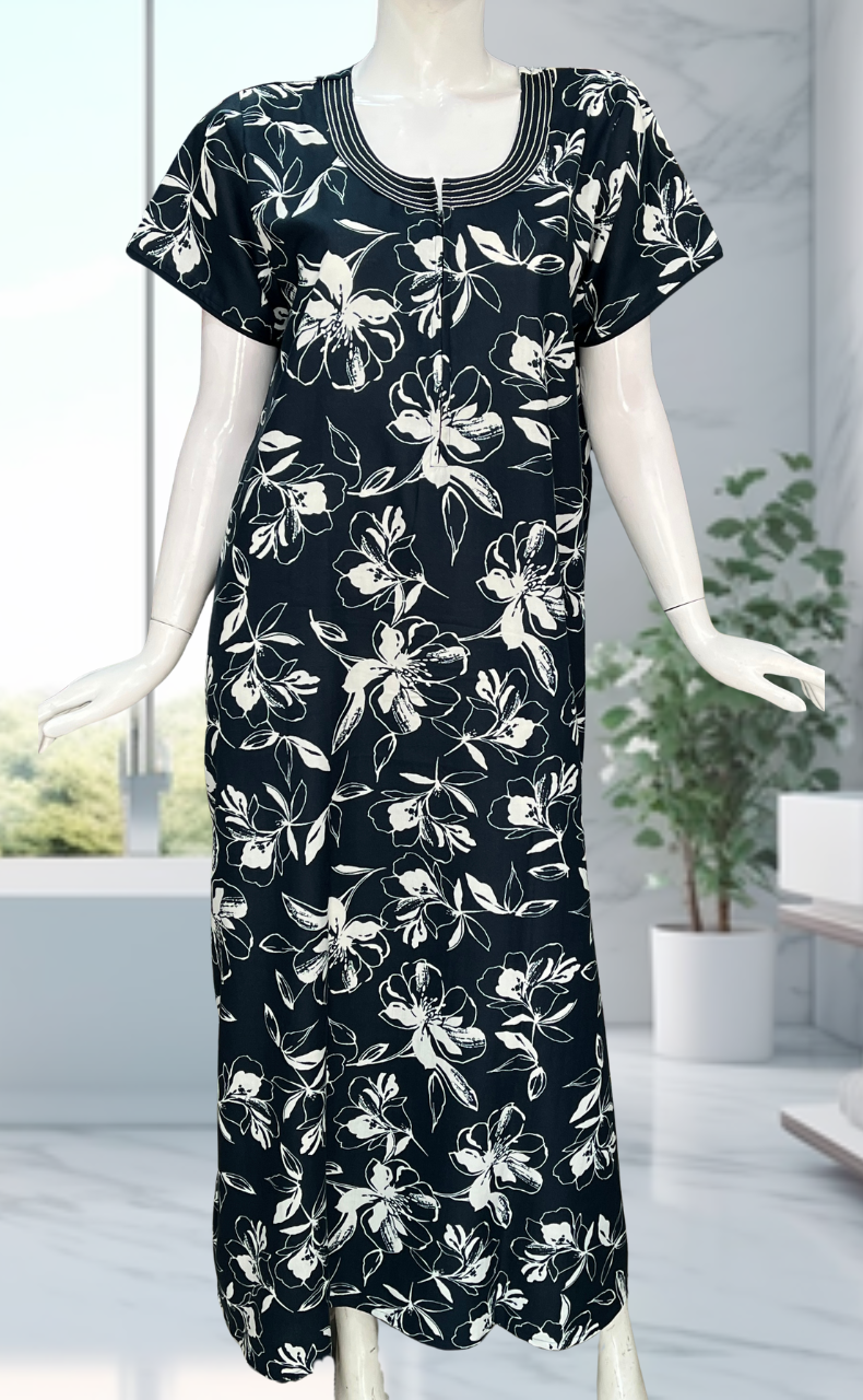 Teal Blue Garden Spun Nighty. Flowy Spun Fabric | Laces and Frills