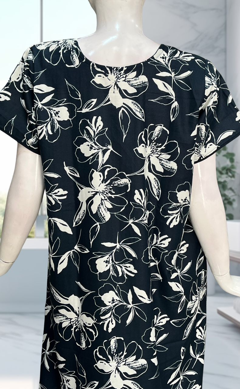 Teal Blue Garden Spun Nighty. Flowy Spun Fabric | Laces and Frills