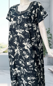 Teal Blue Garden Spun Nighty. Flowy Spun Fabric | Laces and Frills