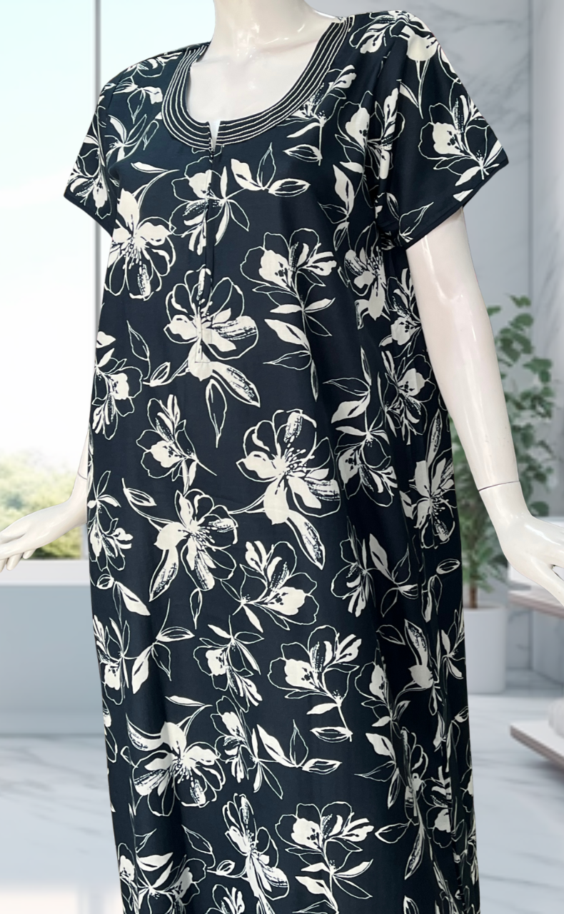 Teal Blue Garden Spun Nighty. Flowy Spun Fabric | Laces and Frills