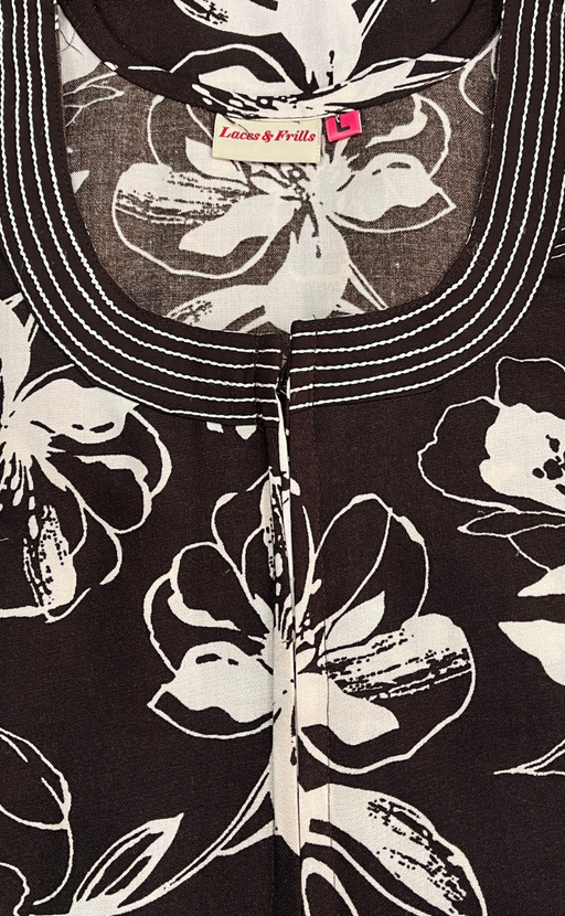 Brown Garden Spun Nighty. Flowy Spun Fabric | Laces and Frills