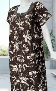 Brown Garden Spun Nighty. Flowy Spun Fabric | Laces and Frills