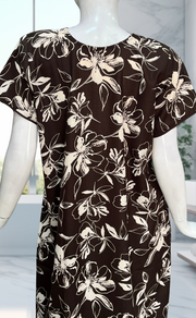 Brown Garden Spun Nighty. Flowy Spun Fabric | Laces and Frills