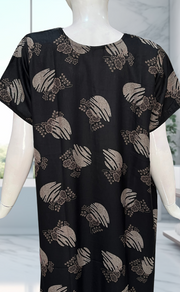 Black Floral Spun Nighty. Flowy Spun Fabric | Laces and Frills