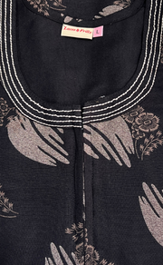 Black Floral Spun Nighty. Flowy Spun Fabric | Laces and Frills
