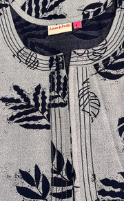 Grey/Blue Leafy Spun Nighty. Flowy Spun Fabric | Laces and Frills