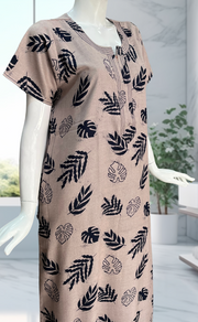 Peach/Blue Leafy Spun Nighty. Flowy Spun Fabric | Laces and Frills