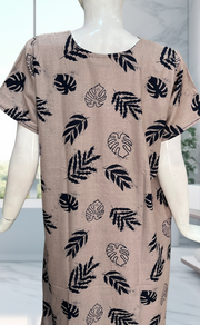 Peach/Blue Leafy Spun Nighty. Flowy Spun Fabric | Laces and Frills