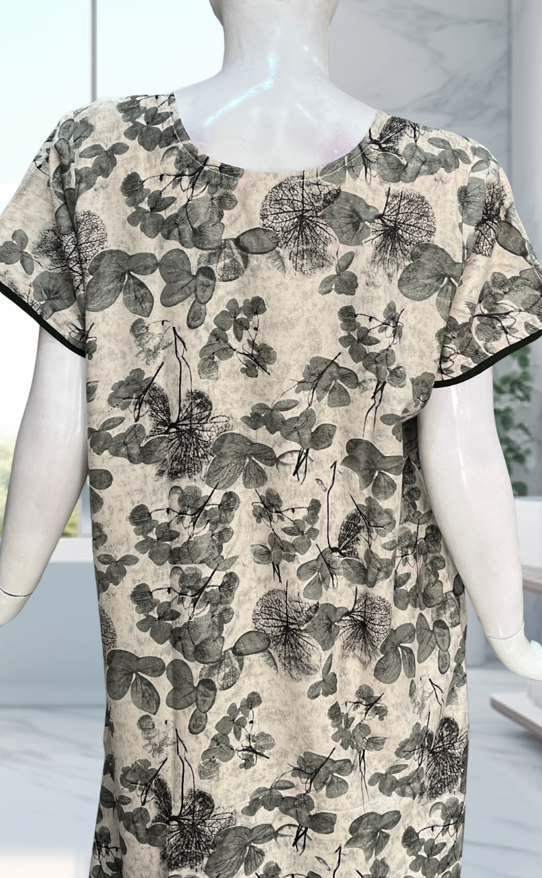 Green Garden Spun Nighty. Flowy Spun Fabric | Laces and Frills