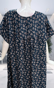 Teal Blue Garden Spun  Nighty. Flowy Spun Fabric | Laces and Frills