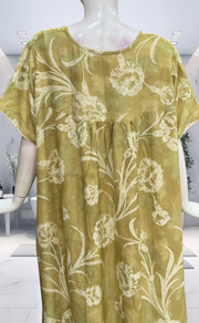 Beige Floral Spun  Nighty. Flowy Spun Fabric | Laces and Frills