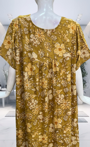 Yellow Garden Spun  Nighty. Flowy Spun Fabric | Laces and Frills