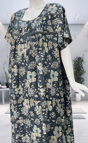 Dark Grey Garden Spun  Nighty. Flowy Spun Fabric | Laces and Frills