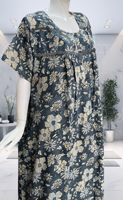 Dark Grey Garden Spun  Nighty. Flowy Spun Fabric | Laces and Frills