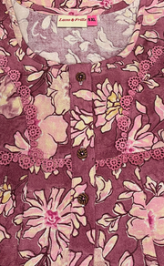 Pink Garden Spun  Nighty. Flowy Spun Fabric | Laces and Frills