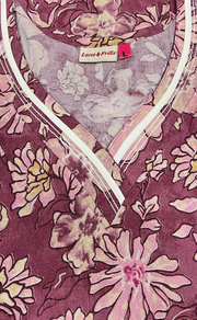 Pink Floral Spun Nighty. Flowy Spun Fabric | Laces and Frills