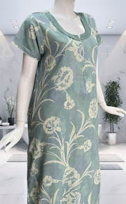 Light Blue Floral Spun Nighty. Flowy Spun Fabric | Laces and Frills