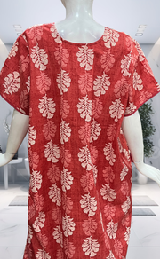 Peach Floral Pure Cotton Nighty. Pure Durable Cotton | Laces and Frills