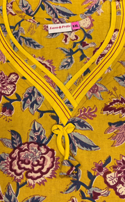 Yellow Garden Pure Cotton Nighty. Pure Durable Cotton | Laces and Frills