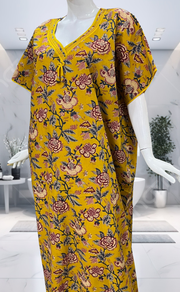 Yellow Garden Pure Cotton Nighty. Pure Durable Cotton | Laces and Frills