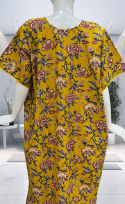 Yellow Garden Pure Cotton Nighty. Pure Durable Cotton | Laces and Frills