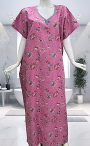 Pink Garden Pure Cotton Nighty. Pure Durable Cotton | Laces and Frills