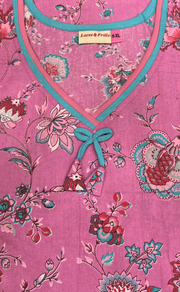 Pink Garden Pure Cotton Nighty. Pure Durable Cotton | Laces and Frills