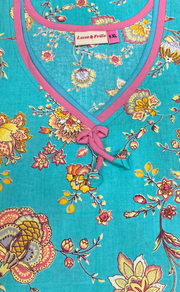 Sea Green Garden Pure Cotton Nighty. Pure Durable Cotton | Laces and Frills