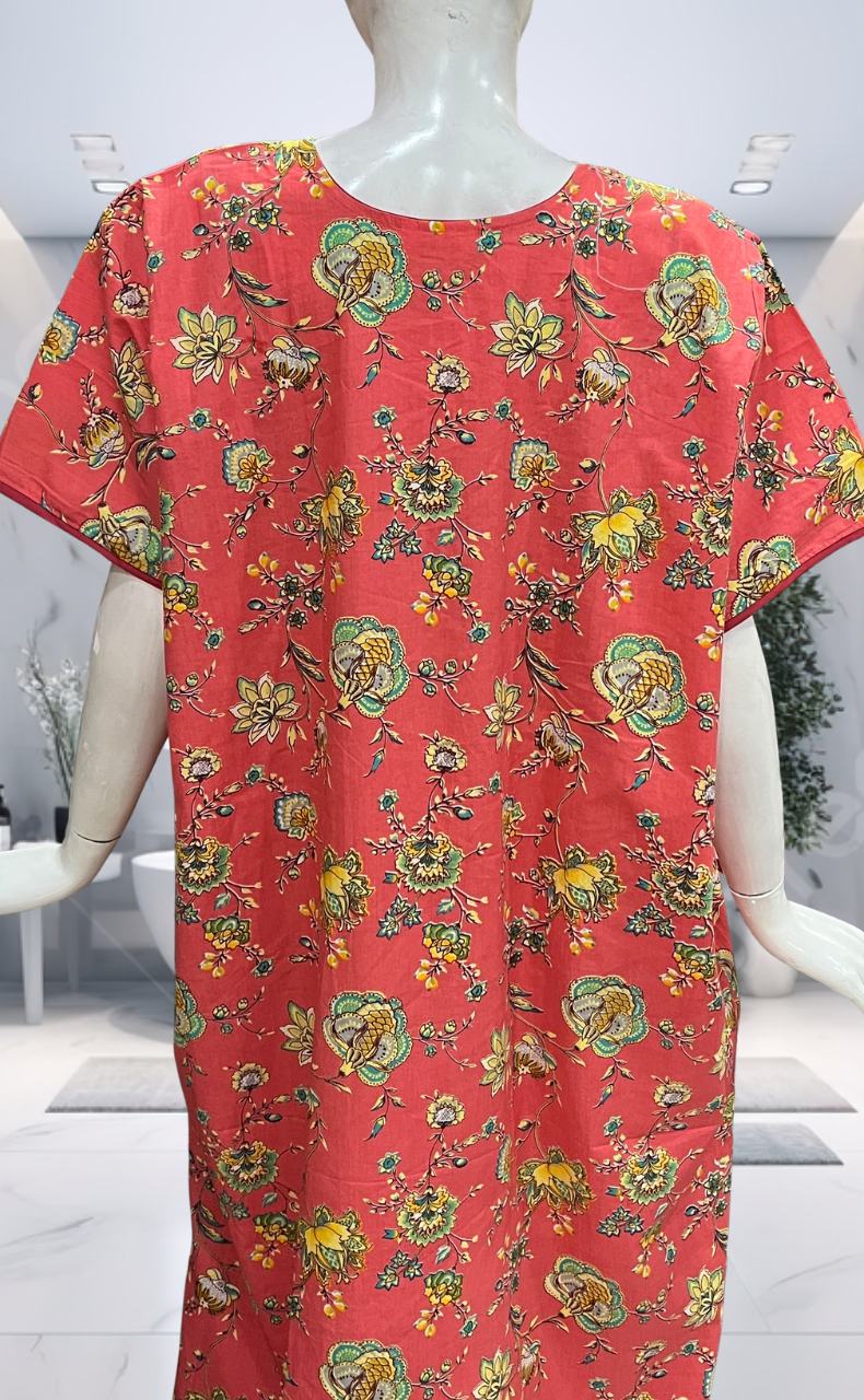 Peach Garden Pure Cotton Nighty. Pure Durable Cotton | Laces and Frills