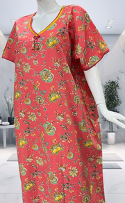 Peach Garden Pure Cotton Nighty. Pure Durable Cotton | Laces and Frills