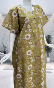 Green Garden Pure Cotton Nighty. Pure Durable Cotton | Laces and Frills