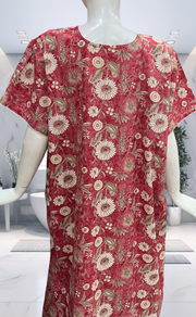 Pink Garden Pure Cotton Nighty. Pure Durable Cotton | Laces and Frills