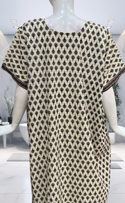 Off White/Maroon Tiny Flora Pure Cotton Nighty. Pure Durable Cotton | Laces and Frills