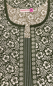 Green Garden Pure Cotton Nighty. Pure Durable Cotton | Laces and Frills