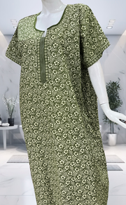 Green Garden Pure Cotton Nighty. Pure Durable Cotton | Laces and Frills