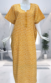 Yellow Garden Pure Cotton Nighty. Pure Durable Cotton | Laces and Frills