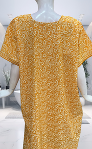 Yellow Garden Pure Cotton Nighty. Pure Durable Cotton | Laces and Frills