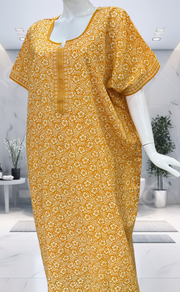 Yellow Garden Pure Cotton Nighty. Pure Durable Cotton | Laces and Frills