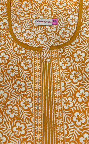 Yellow Garden Pure Cotton Nighty. Pure Durable Cotton | Laces and Frills
